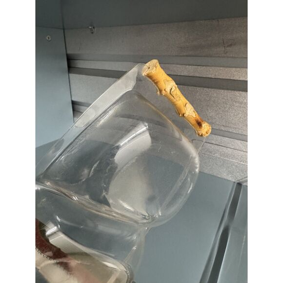 Vintage 1970s Lucite Acrylic Bamboo Handle Serving Tray Set – Mid Century Modern - Picture 10 of 15